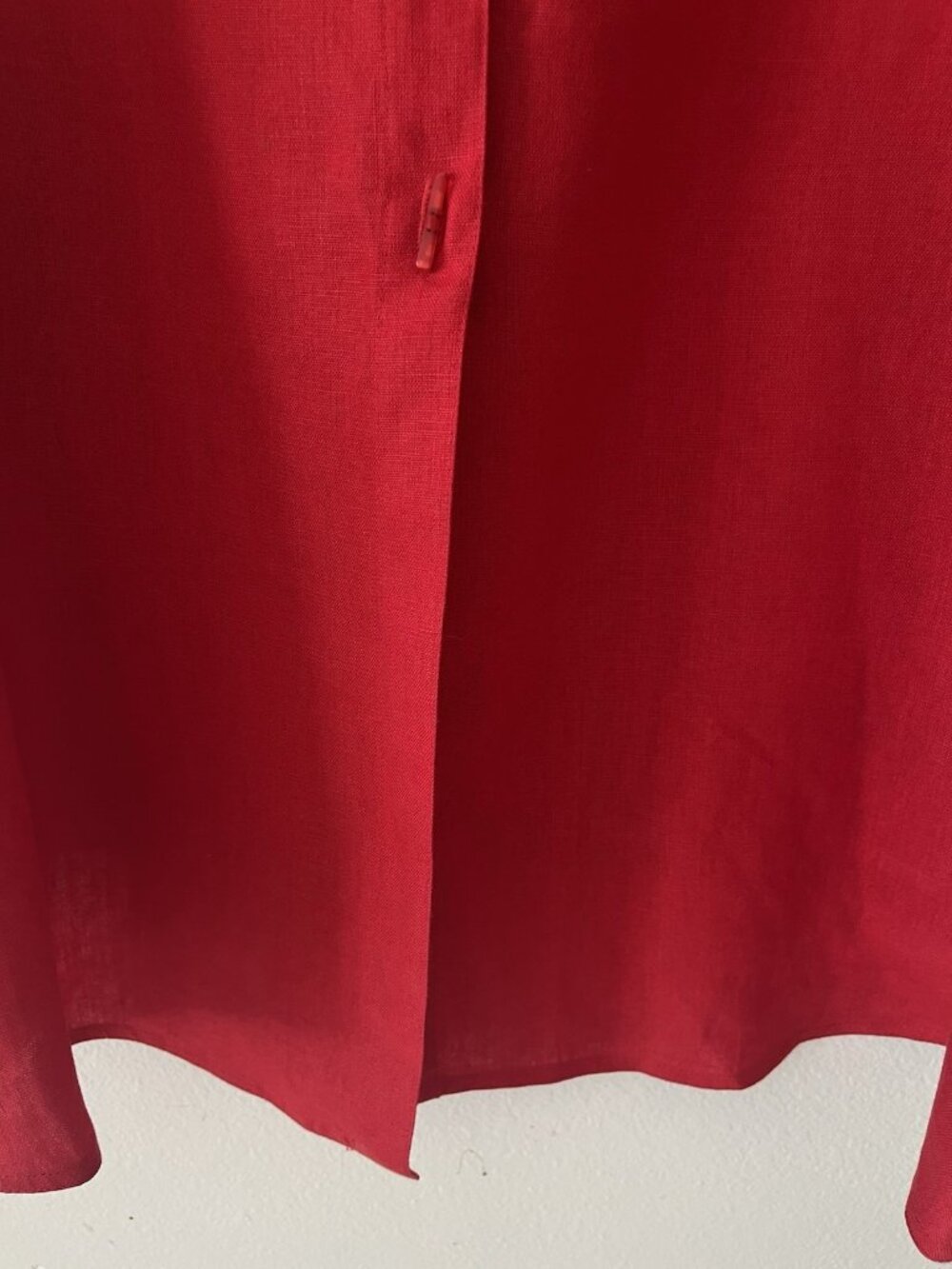 Courtney Washington 100% Linen Red Linen Top Size S Oversized Lagenlook NEW Art - Picture 7 of 10